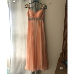PEACH PROM DRESS